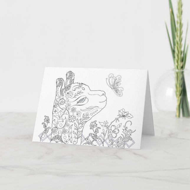 Carte d'anniversaire de l'Alpaca pour adultes (Devant)