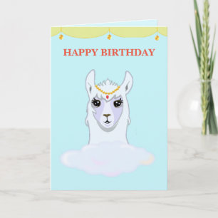 Carte d'anniversaire de lama