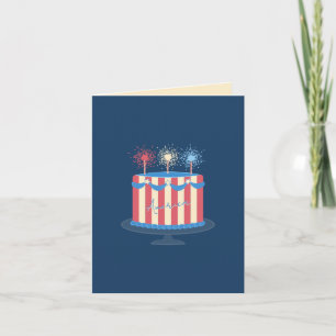 Carte d'anniversaire de l'Amérique   Rétro 4 juill