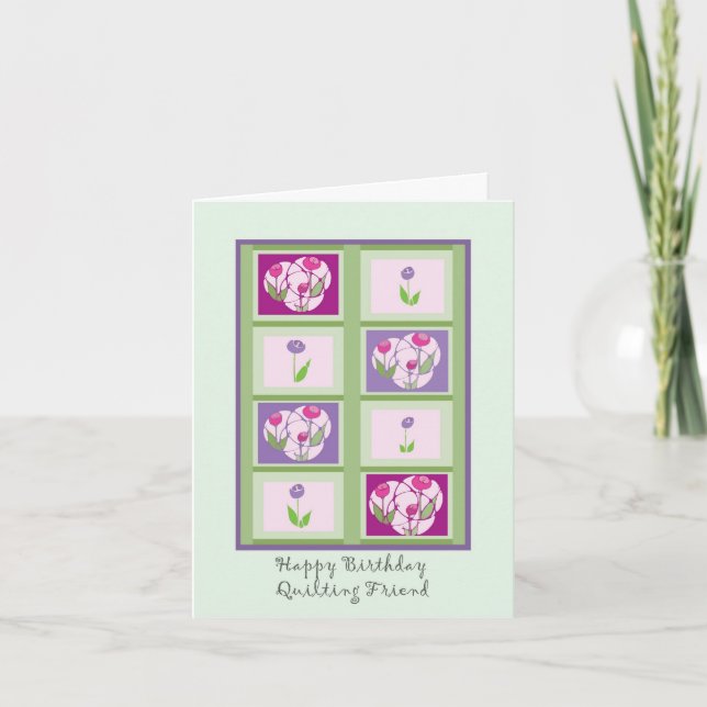 Carte d'anniversaire de l'ami de quilter (Devant)