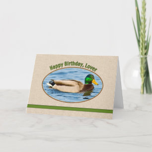 Carte d'anniversaire de l'amoureux avec Canard Maj