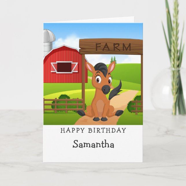 Carte d'anniversaire de l'amoureux du cheval (Devant)