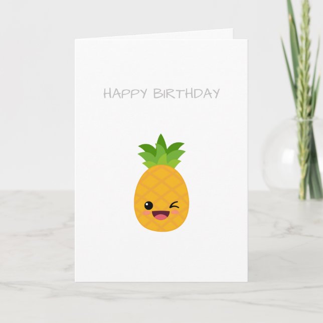 Carte d'anniversaire de l'ananas (Devant)