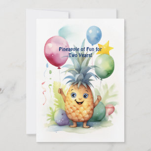 Carte d'anniversaire de l'ananas tropical