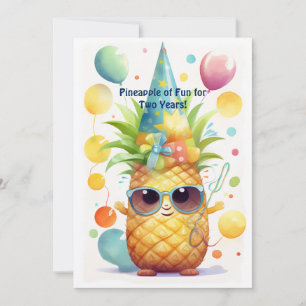 Carte d'anniversaire de l'ananas tropical