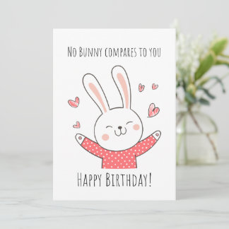 carte d'anniversaire de lapin mignon 