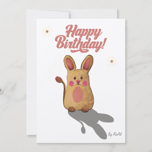 Carte d'anniversaire de lapin mignon par Alzart –  (Devant)