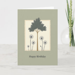 Carte d'anniversaire de l'arbre serein paisible