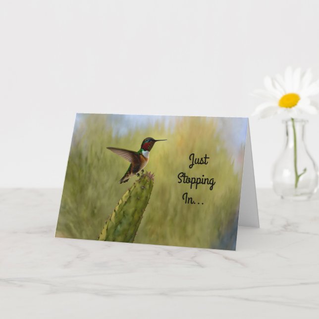 Carte d'anniversaire de l'art des colibris (Petite plante)