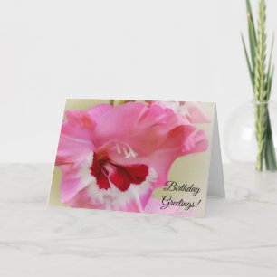 Carte d'anniversaire de l'art floral rose et magen