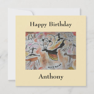 Carte d'anniversaire de l'Art rupestre Abstrait pl