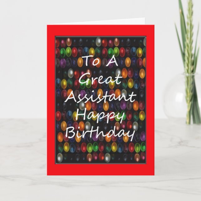 Carte d'anniversaire de l'assistant de l'enseignan (Devant)
