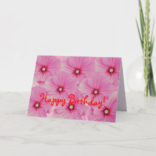 Carte d'anniversaire de Lavatera rose
