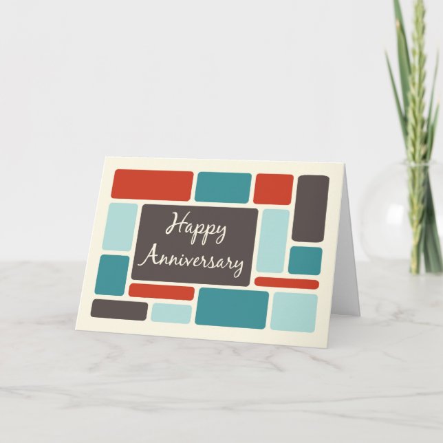 Carte d'anniversaire de l'employé rétro (Devant)