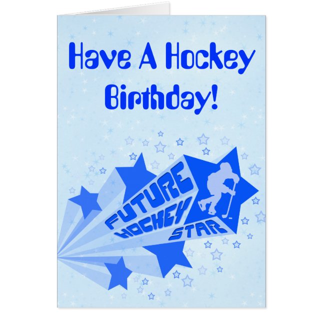 Carte d'anniversaire de l'étoile de hockey (Devant)