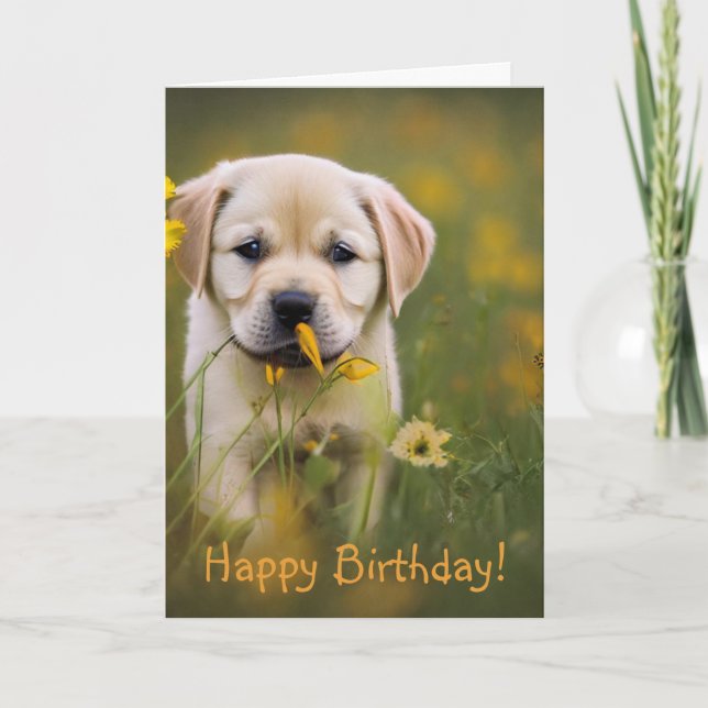Carte d'anniversaire de l'extracteur jaune du Labr (Devant)