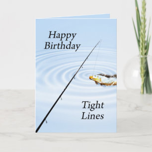 Carte d'anniversaire de lignes serrées pour un pêc