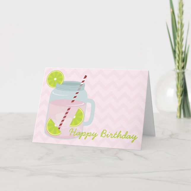 Carte d'anniversaire de lime et citron vert (Devant)