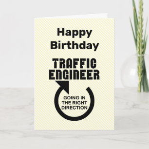 Carte d'anniversaire de l'ingénieur de la circulat