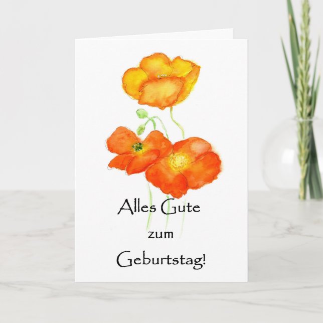 Carte d'anniversaire de l'Islande Poppies - Saluta (Devant)