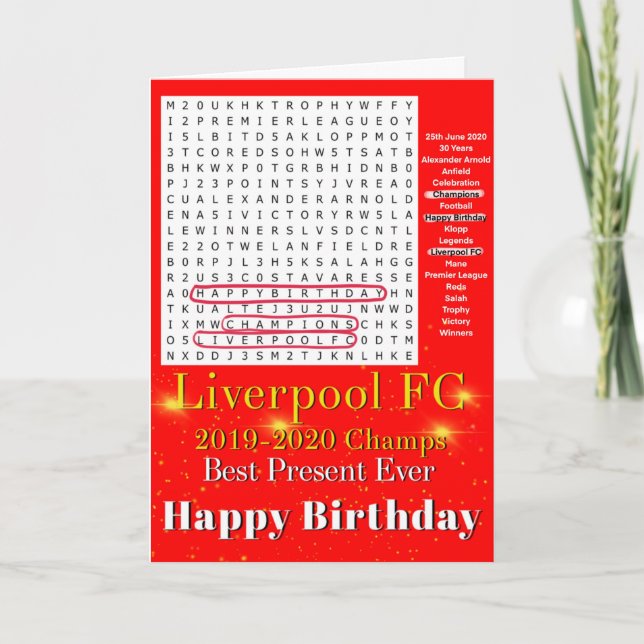 Carte d'anniversaire de Liverpool Football (Devant)