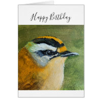 Carte d'anniversaire de l'oiseau de pompier ordina