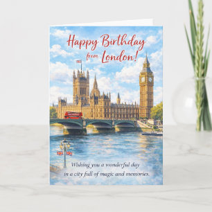 Carte d'anniversaire de Londres – Big Ben et Westm