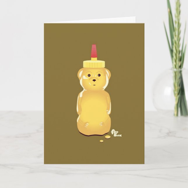 Carte d'anniversaire de l'ours de miel (Devant)