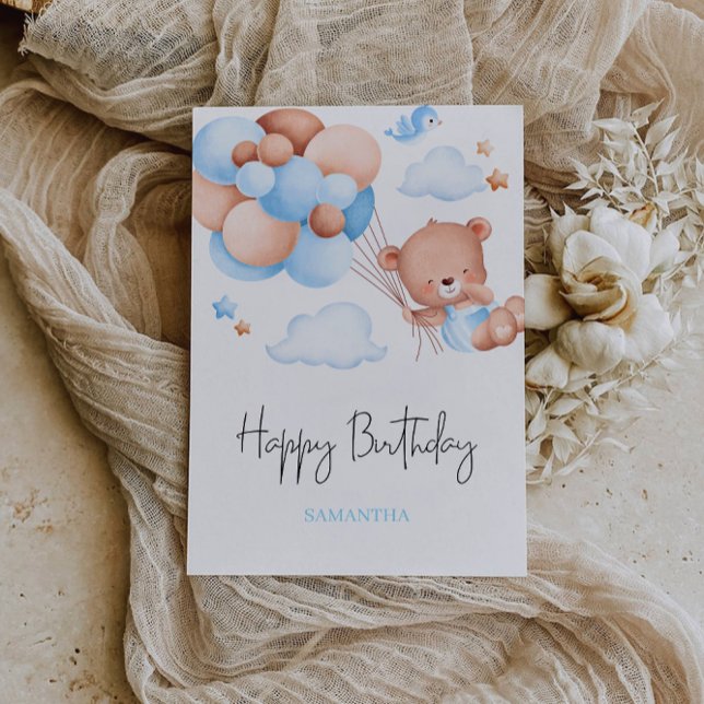Carte d'anniversaire de l'ours en peluche mignonne (Cute Teddy Bear Birthday Card)