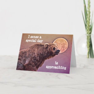 Carte d'anniversaire de l'ours et de la lune