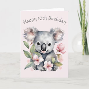 Carte d'anniversaire de l'ours Koala personnalisée