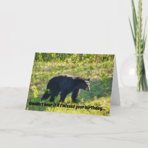 Carte d'anniversaire de l'ours noir