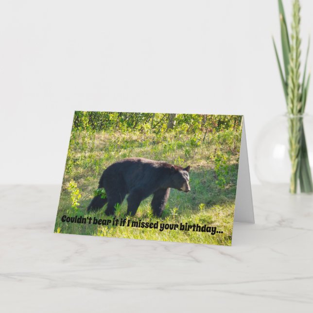 Carte d'anniversaire de l'ours noir (Devant)