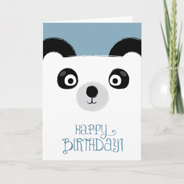 Carte d'anniversaire de l'ours Panda Cute (Devant)