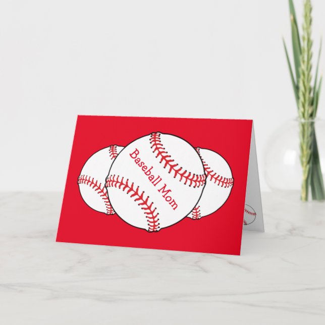 Carte d'anniversaire de maman de base-ball (Devant)
