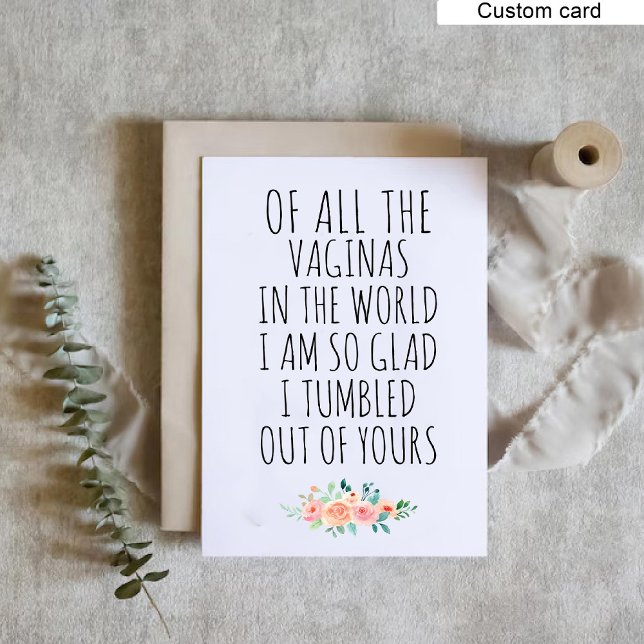 Carte d'anniversaire de maman drôle de la fille Fl (Funny Mom Birthday Card From Daughter Floral Print)