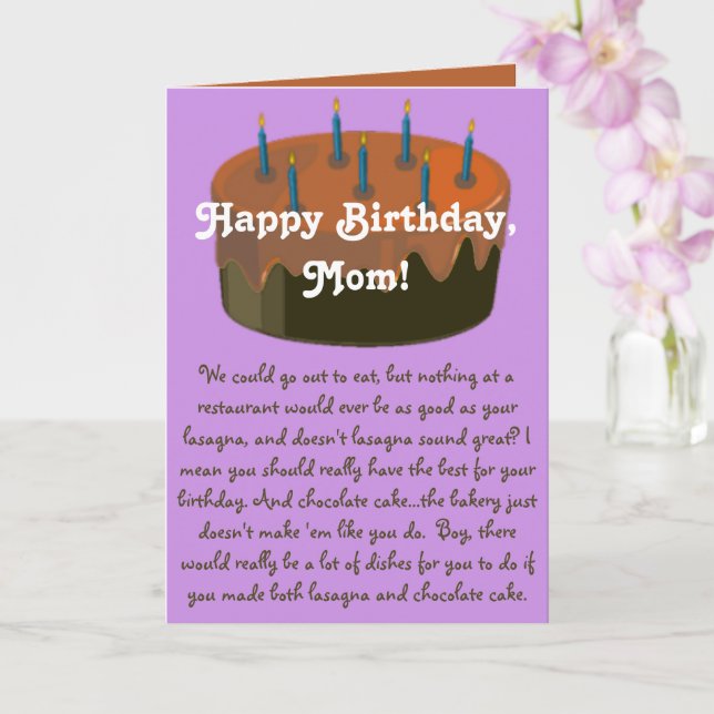 Carte d'anniversaire de maman humoristique - Nourr (Orchidée)