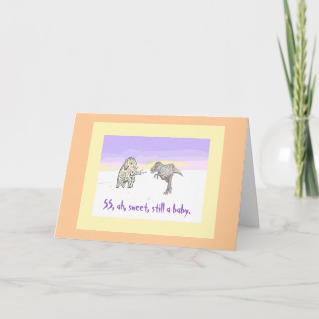 Carte d'anniversaire de mammouth laineux et de (Devant)