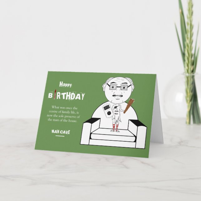 Carte d'anniversaire de Man Cave (Devant)