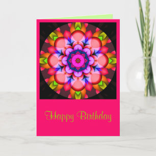 Carte d'anniversaire de Mandala colorée