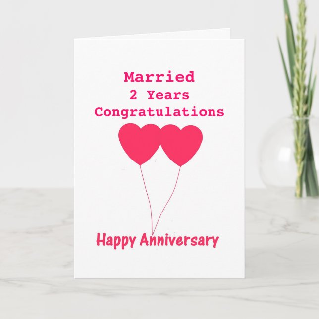 Carte d'anniversaire de mariage 1 an. Personnalise (Devant)