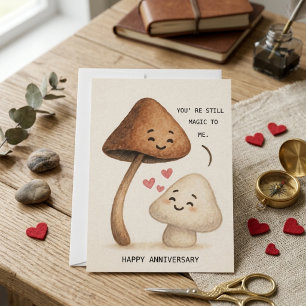 Carte d'anniversaire de mariage champignon mignonn