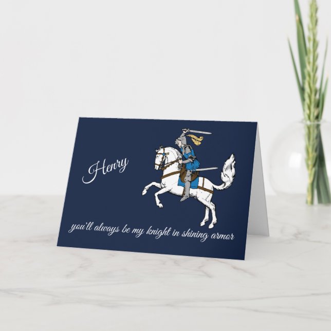 Carte d'anniversaire de mariage Chevalier en armur (Devant)