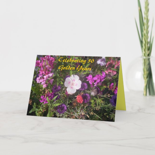 Carte d'anniversaire de mariage doré (Devant)