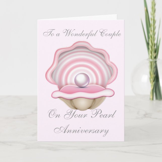CARTE D'ANNIVERSAIRE DE MARIAGE PERLE (Devant)