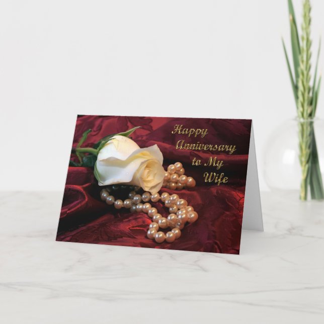 Carte d'anniversaire de mariage Rose (Devant)