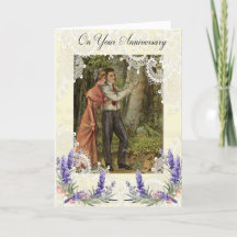Carte d'anniversaire de Mariage victorien vintage