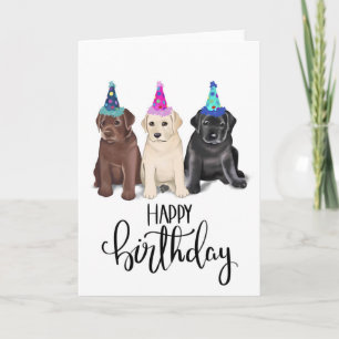 Carte d'anniversaire de marionnettes Labrador