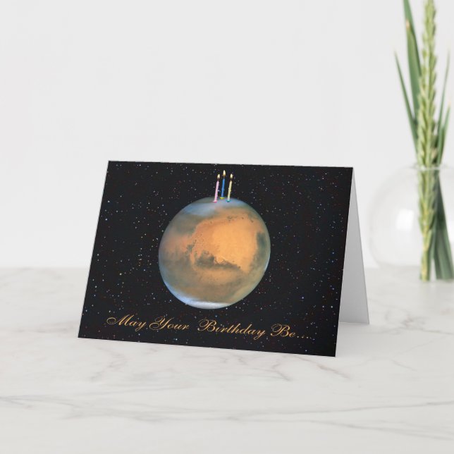 Carte d'anniversaire de Mars de planète (Devant)