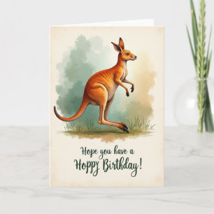 Carte d'anniversaire de marsupial artistique
